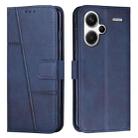 For Xiaomi Redmi Note 13 pro+ Stitching Calf Texture Buckle Leather Phone Case(Blue) - 1