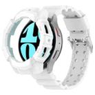 For Samsung Galaxy Watch 6 44mm Armor Silicone Watch Band + Watch Case Set(White) - 1