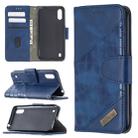 For Samsung Galaxy A01 Matching Color Crocodile Texture Horizontal Flip PU Leather Case with Wallet & Holder & Card Slots(Blue) - 1