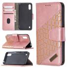 For Samsung Galaxy A01 Matching Color Crocodile Texture Horizontal Flip PU Leather Case with Wallet & Holder & Card Slots(Rose Gold) - 1