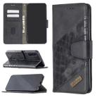 For Samsung Galaxy A50 Matching Color Crocodile Texture Horizontal Flip PU Leather Case with Wallet & Holder & Card Slots(Black) - 1