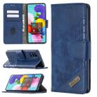 For Samsung Galaxy A51 Matching Color Crocodile Texture Horizontal Flip PU Leather Case with Wallet & Holder & Card Slots(Blue) - 1