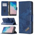 For Samsung Galaxy S10 Plus Matching Color Crocodile Texture Horizontal Flip PU Leather Case with Wallet & Holder & Card Slots(Blue) - 1