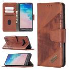 For Samsung Galaxy S10 Plus Matching Color Crocodile Texture Horizontal Flip PU Leather Case with Wallet & Holder & Card Slots(Brown) - 1
