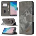 For Samsung Galaxy S10 Plus Matching Color Crocodile Texture Horizontal Flip PU Leather Case with Wallet & Holder & Card Slots(Grey) - 1