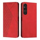 For Sony Xperia 1 V 2023 Diamond Splicing Skin Feel Magnetic Leather Phone Case(Red) - 1