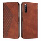 For Sony Xperia 10 V 2023 Diamond Splicing Skin Feel Magnetic Leather Phone Case(Brown) - 1