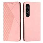 For Sony Xperia 1 VII Diamond Splicing Skin Feel Magnetic Leather Phone Case(Rose Gold) - 1