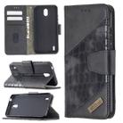 For Nokia 1.3 Matching Color Crocodile Texture Horizontal Flip PU Leather Case with Wallet & Holder & Card Slots(Black) - 1