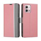 For Motorola Moto G Stylus 4G 2023 Twill Texture Side Button Leather Phone Case(Pink) - 1