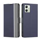 For Motorola Moto G54 5G EU Edition Twill Texture Side Button Leather Phone Case(Blue) - 1