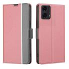 For Motorola Moto G24 4G Twill Texture Side Button Leather Phone Case(Pink) - 1