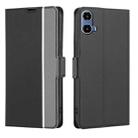 For Motorola Moto G34 5G Twill Texture Side Button Leather Phone Case(Black) - 1