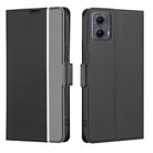 For Motorola Edge 5G 2024 Twill Texture Side Button Leather Phone Case(Black) - 1