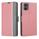 For Motorola Edge 5G 2024 Twill Texture Side Button Leather Phone Case(Pink) - 1