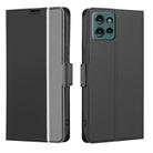 For Motorola Edge 50 5G Twill Texture Side Button Leather Phone Case(Black) - 1