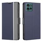 For Motorola Edge 50 5G Twill Texture Side Button Leather Phone Case(Blue) - 1