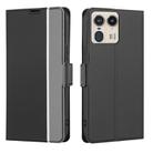 For Motorola Edge 50 Ultra Twill Texture Side Button Leather Phone Case(Black) - 1