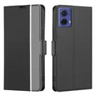 For Motorola Moto G85 5G Twill Texture Side Button Leather Phone Case(Black) - 1