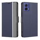 For Motorola Moto G85 5G Twill Texture Side Button Leather Phone Case(Blue) - 1