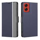 For Motorola Moto G Stylus 5G 2024 Twill Texture Side Button Leather Phone Case(Blue) - 1