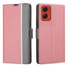 For Motorola Moto G Stylus 5G 2024 Twill Texture Side Button Leather Phone Case(Pink) - 1