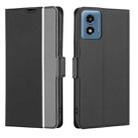 For Motorola Moto G 5G 2024 Twill Texture Side Button Leather Phone Case(Black) - 1