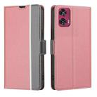 For Motorola Edge 50 Fusion 5G Twill Texture Side Button Leather Phone Case(Pink) - 1