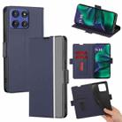 For Motorola Moto G Stylus 5G 2025 Twill Texture Side Button Leather Phone Case(Blue) - 1