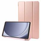 For Samsung Galaxy Tab A9 Tri-fold Holder Flip Horizontal Flip TPU Leather Tablet Case(Rose Gold) - 1