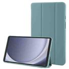 For Samsung Galaxy Tab A9 Tri-fold Holder Flip Horizontal Flip TPU Leather Tablet Case(Dark Green) - 1