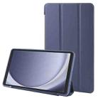 For Samsung Galaxy Tab A9 Tri-fold Holder Flip Horizontal Flip TPU Leather Tablet Case(Dark Blue) - 1