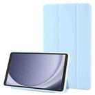 For Samsung Galaxy Tab A9 Tri-fold Holder Flip Horizontal Flip TPU Leather Tablet Case(Sky Blue) - 1
