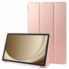 For Samsung Galaxy Tab A9+ Tri-fold Holder Flip Horizontal Flip TPU Leather Tablet Case(Rose Gold) - 1