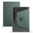 For Samsung Galaxy Tab S8+ X800 Acrylic 360 Degree Rotation Holder Tablet Leather Case(Dark Green) - 1