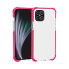 For iPhone 12 / 12 Pro Four-corner Shockproof TPU + Acrylic Protective Case(Pink) - 1