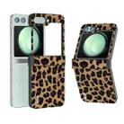 For Samsung Galaxy Z Flip5 ABEEL Hinge Black Edge Leopard Phone Case(Golden) - 1