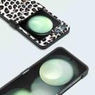 For Samsung Galaxy Z Flip5 ABEEL Hinge Black Edge Leopard Phone Case(Silver) - 3