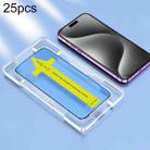 For iPhone 15 Pro 25pcs HD Fast Attach Dust-proof Anti-static Tempered Glass Film - 1