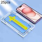 For iPhone 15 Plus 25pcs HD Fast Attach Dust-proof Anti-static Tempered Glass Film - 1