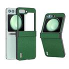 For Samsung Galaxy Z Flip5 ABEEL Hinge Black Edge Genuine Leather Mino Phone Case(Green) - 1