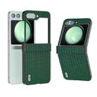 For Samsung Galaxy Z Flip5 ABEEL Hinge Genuine Leather Luxury Series Phone Case(Night Green) - 1