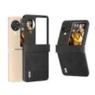 For OPPO Find N3 Flip ABEEL Hinge Two-color Calf Texture PU Phone Case(Black) - 1