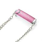 Adjustable Crossbody Chain Metal Phone Holder Lanyard Clip(Silver Pink) - 1