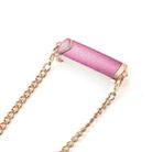 Adjustable Crossbody Chain Metal Phone Holder Lanyard Clip(Gold Pink) - 1