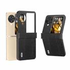 For OPPO Find N3 Flip ABEEL Hinge Wood Texture PU Phone Case(Black) - 1