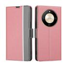 For Honor X50 5G Twill Texture Side Button Leather Phone Case(Pink) - 1