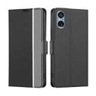 For Sony Xperia 5 V Twill Texture Side Button Leather Phone Case(Black) - 1