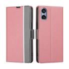 For Sony Xperia 5 V Twill Texture Side Button Leather Phone Case(Pink) - 1