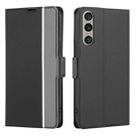 For Sony Xperia 1 VI Twill Texture Side Button Leather Phone Case(Black) - 1